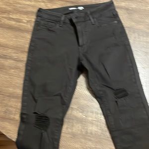 Black ripped jeans rockstar skinny